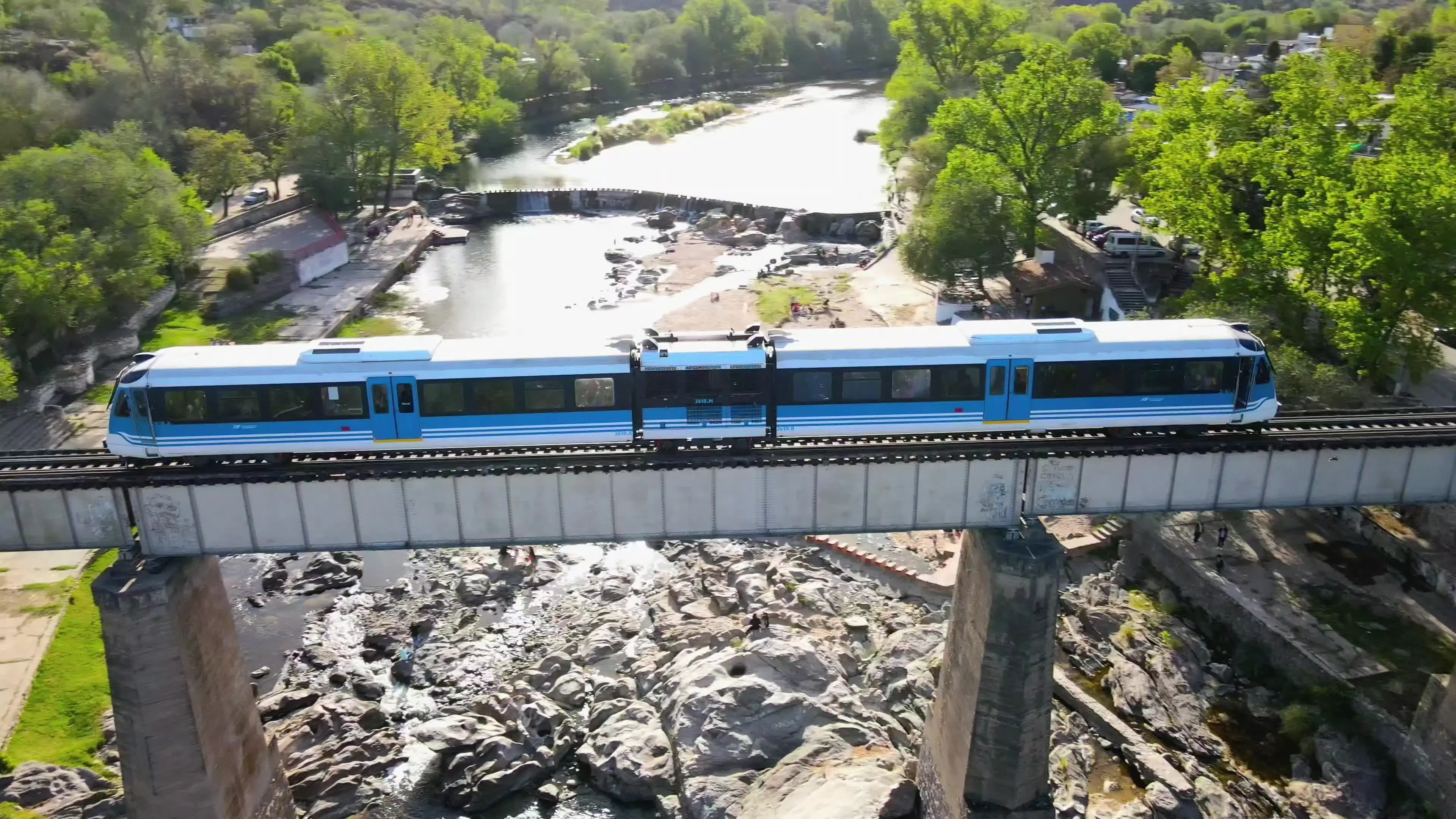 Train on the bridge