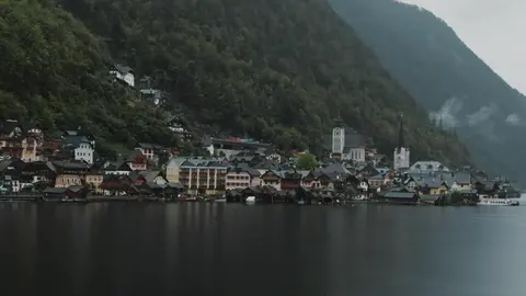 Town at the Foot of a Mountain