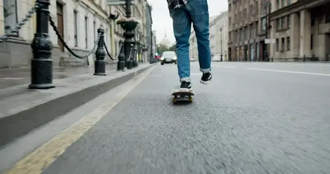 Skateboarding on the street