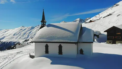 Church in Belalp Drone footage