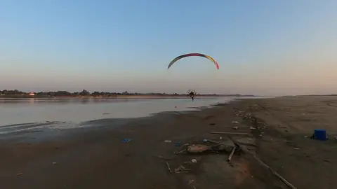 Paramotor by the sea