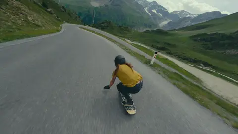 Downhill Skateboarder