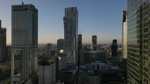 City Skyline by Drone