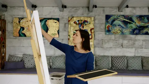Artist painting
