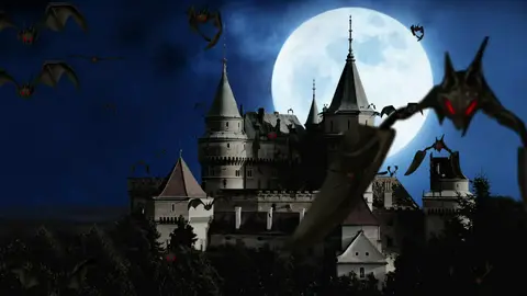 Bats Flee the Haunted Castle
