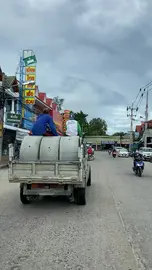 Riding on the back of a truck