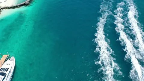 Motor boats in the Bahamas