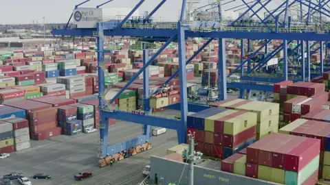 Aerial Footage of a Cargo Port