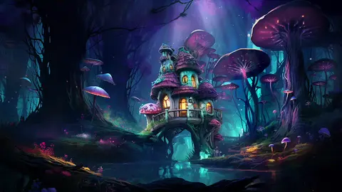 Fantasy mushroom house