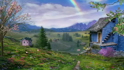 Enchanted Valley with Rainbow