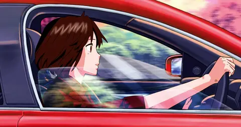 Anime Girl Driving
