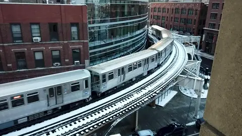 Elevated Subway in the Snow