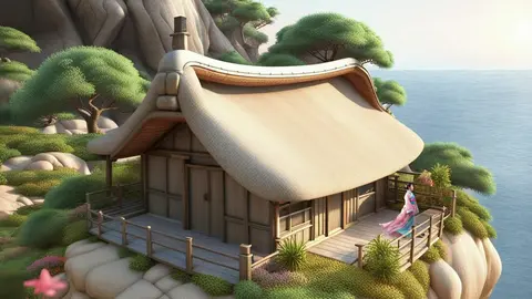 Ocean Hut Overlooking Cliffs